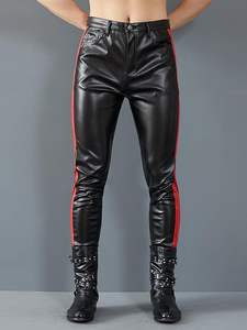 Pantalon cargo en cuir de vache véritable pour homme, avec empiècements matelassés, pantalon en cuir véritable pour homme - Product Image 5