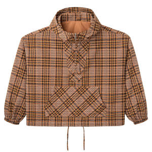 เสื้อสวมหัวมีฮู้ดผู้ชายเสื้อสเวตเตอร์ผ้าไนลอนลายตารางสก็อตเสื้อกันลมมีฮู้ดสำหรับฤดูใบไม้ผลิ - Product Image 1