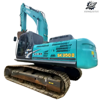 Excavatrice sur chenilles Kobelco SK350LC, 35 tonnes, grande pelle hydraulique lourde, moteur Hino J08E, excavatrice de construction japonaise d'occasion