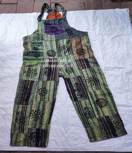 Combinaison pyjama d'été respirante en coton avec patchwork de Bohème d'Inde - Product Image 2