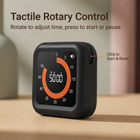 Minuteur de cuisine numérique silencieux avec alarme, horloge de compte à rebours magnétique 12 heures, rechargeable USB-C pour la pâtisserie, la gym et la cuisine