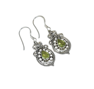 Wholesale Fashion Fine <b>Earrings</b> Peridot Gemstone <b>Earrings</b> 925 <b>Solid</b> Sterling <b>Silver</b> <b>Earrings</b> for Girls Dangle <b>Earrings</b> Jewelry - Product Image 1