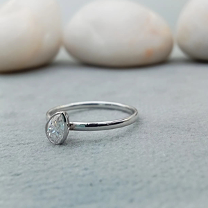 Custom Fancy Solitaire Sterling Silver Women's Engagement Wedding Anniversary Party Gift Diamond Ring Oval Cut VVS GIA Certified - Product Image 1