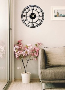 Modern Round Black Metal <b>Wall</b> <b>Clock</b> Sleek Minimalist Design Perfect For Living Room Bedroom Office And Hallway Decor - Product Image 3