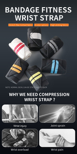 Wrist Wrap <b>Weight</b> <b>Lifting</b> Gym Cross Training Fitness Padded Thumb Brace Strap Power Hand Support <b>Bar</b> Wristband - Product Image 2