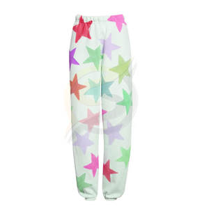 Men's High Quality Casual Athletic Fleece Jogger Men's Pants Sublimation Stars Printed Fleece Men's <b>Trousers</b> - Product Image 3