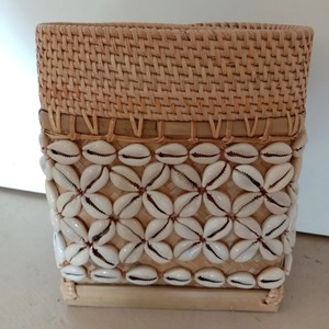 Boîte en rotin avec motif de coquillage, boîte de rangement artisanale, écologique, naturelle, décoration intérieure et extérieure, vente en gros du Vietnam - Product Image 4