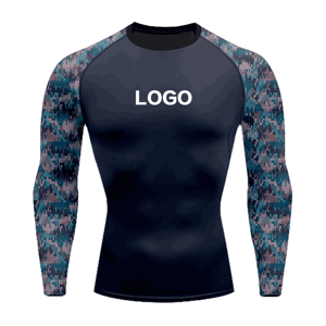 Stretch Training Rash Guard Compression Shirt Short Sleeve Custom Sublimation Breathable Sportswear for MMA <b>BJJ</b> and Gym - Product Image 3