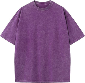 T-shirt délavé à l'acide pour femmes avec impression personnalisée Design personnalisé Tendance T-shirt délavé à la pierre pour les femmes portent des chemises - Product Image 5