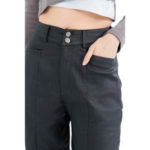 Personalización 100% poliéster Casual pantalones de pierna ancha para mujer ropa de cuero sintético cintura media suelta Hip Hop para todas las estaciones - Product Image 5