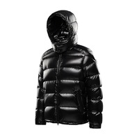 Blouson d'hiver pour homme en toile noire de haute qualité avec fermeture éclair, imprimé, respirant, épais, style bomber pour l'extérieur