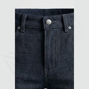 Pantalones Vaqueros de Hombre de Alta Calidad, Diseño Apilado, con Botones y Correa, Estilo Cargo, Ajustados, de Mezclilla, para Pies Anchos, Color Personalizado - Product Image 4