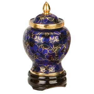 Urna de cremación de aluminio con esmalte de flores rosas, urna de diseño moderno de estilo Vintage, cenizas humanos, diseño único - Product Image 4