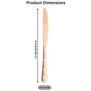 Couteau à steak de luxe avec manche floral, acier inoxydable de qualité supérieure, dîner, prise en main confortable et bien équilibrée - Product Image 3