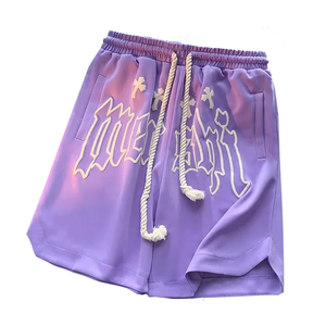 Streetwear personnalisé Vintage strass fabricant de shorts en éponge française coton vieilli soleil délavé à l'acide Shorts pour hommes - Product Image 5