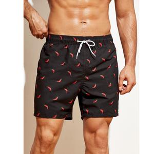 Pantalones cortos de playa de verano para hombre, pantalones cortos informales estampados de lona de poliéster con cordón de punto, pantalones cortos de cintura media con bolsillos, exportación desde BD - Product Image 5