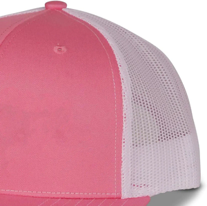 หมวกแก๊ปทรงทรัคเกอร์ 6 แผง สีชมพูอ่อนและสีขาว แบบสองสี  สำหรับงานซับลิเมชั่น  ปักลายได้  สายปรับได้  สำหรับทุกเพศ - Product Image 3