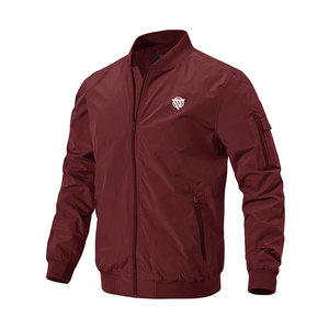 Wholesale Stand Collar Men's Eco-Friendly Breathable Quick Dry <b>Canvas</b> Winter Jacket Polyester Bomber with Front Logo Online Sale - Product Image 1