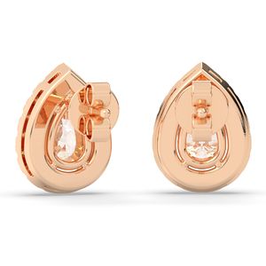 Boucles d'oreilles clous en or massif 14 carats avec diamant de laboratoire taille poire 1 carat pour femme, bijoux fins personnalisés, prix de gros REYES - Product Image 5