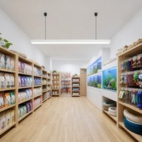 Luminaire linéaire LED suspendu en aluminium 1200 mm pour allée de magasin d'animaux, 6000K, intensité variable, lampe de plafond pour commerce de détail