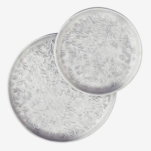 Bandeja de servicio de acero inoxidable con diseño de inspiración vintage para usar en fiestas temáticas antiguas o recepciones nocturnas elegantes - Product Image 1