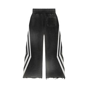 Survêtement personnalisé pour hommes avec patch en détresse sweat à capuche zippé pantalon évasé survêtement pantalon de survêtement unisexe lavé à l'acide et ensemble de sweat à capuche - Product Image 5