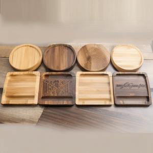 2024 Top Most Selling Elegant Fancy Round 2 Color Wood <b>Coasters</b> <b>Set</b> of 6 <b>With</b> <b>Holder</b> Kitchenware Tableware <b>Coasters</b> - Product Image 5
