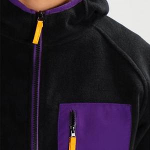 Veste polaire en tricot coupe-vent respirant pour hommes Logo personnalisé Polyester souple grande taille col montant imprimé d'hiver réversible - Product Image 4