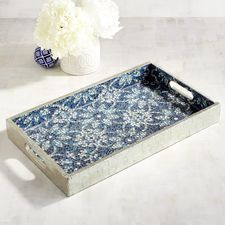 PLATEAU CHAUDE Plateau de service fait à la main Incrustation d'os de luxe Ramadan Petit déjeuner Nourriture Fruits Café Thé Plateau décoratif à bas - Product Image 5