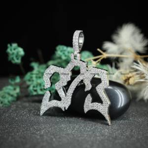Colgante de Moissanita con Número de Diseño, Plata de Ley 925, Joyería Hip Hop, Joyería de 3 Letras, Joyería con Iniciales Personalizadas para Hombres y Mujeres - Product Image 2