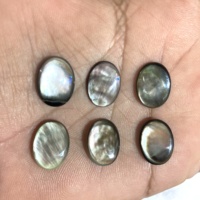 Cabochon en nacre noire naturelle à dos plat, pierre précieuse calibrée de taille ovale, certificat IGI, coquille de vadrouille noire en vrac