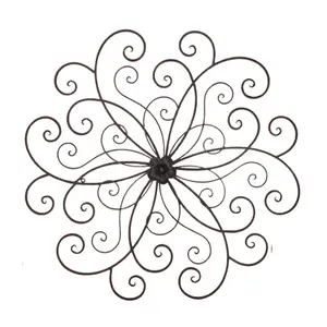 Escultura de Arte de pared hecha a mano de alambre de Metal, Color negro moderno, decoración de pared y colgante para el hogar, sala de estar y oficina - Product Image 1