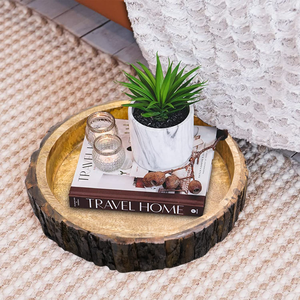 Bandeja DE SERVICIO DE MADERA hecha a mano 31x31x3,5 cm por artesanos expertos con artesanía elegante para casas elegantes de la India - Product Image 3