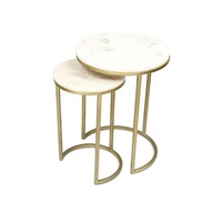 Penjualan laris desain Modern sisi logam & meja kopi konstruksi modis untuk penggunaan tahan lama di ruang tamu & kamar tidur
