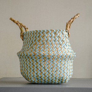 Panier pliable tissé à la main en fibre d'herbier marin le moins cher paniers de ventre d'herbe de mer le plus vendu - Product Image 2