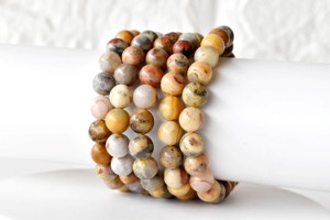 สร้อยข้อมือลูกปัดหินอาเกต Crazy Lace ธรรมชาติคุณภาพดี ขนาด 8 มม. ขายส่ง เครื่องประดับอัญมณีกึ่งมีค่าสุดหรู สำหรับการบำบัดและทำสมาธิ - Product Image 1