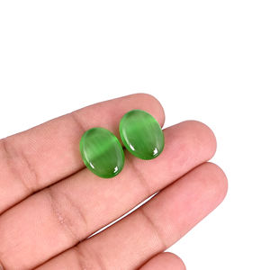 Lote de piedras preciosas ovaladas sueltas de ojo de gato al por mayor para hacer joyas, pendientes de anillo - Product Image 6
