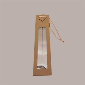 Bolsa de Compra Biodegradable de Papel Kraft con Cordón y Ventana, Color Avana, Diseño Clásico para Botellas, 10 Piezas, 9.5x8.5x37cm - Product Image 4