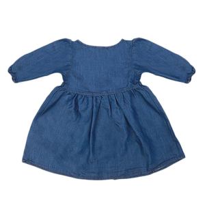 ชุดเดรสยีนส์ปักลายสำหรับเด็กผู้หญิง - สีฟ้า - Product Image 4
