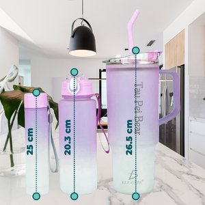 Set di Tre Bottiglie Sportive con Diverse Dimensioni e Tipi di Coperchi - Product Image 3