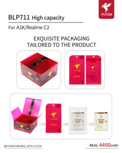 Flycdi แบตเตอรี่ลิเธียมโทรศัพท์มือถือแบบชาร์จไฟได้4400mAh สำหรับ OPPO A1K realme C2 <span class=keywords><strong>BLP711</strong></span>ในสต็อกรับประกัน12เดือน - Product Image 5