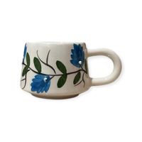 Bougie d'aromathérapie artisanale en céramique bleue motif vignoble - Barres organiques hautement parfumées, longue durée, respectueuses de l'environnement pour les fêtes