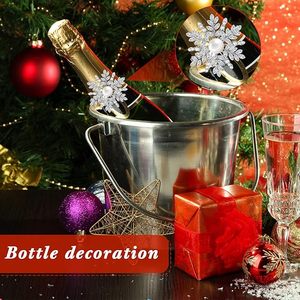 Rond de serviette en argent allemand fait à la main Rond de serviette en strass Flocon de neige pour décoration de fête Table à manger Décor de table de tous les jours - Product Image 2