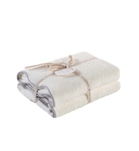 Scallop edge <b>bath</b> towel Piping <b>trim</b> kitchen towel Decorative scallop towel Luxury piping towel set - Product Image 1