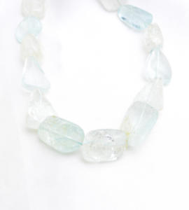 Aigue-marine lisse, 1 brin de 16 pouces, naturelle, pour la fabrication de bijoux fins, pierre précieuse - Product Image 3