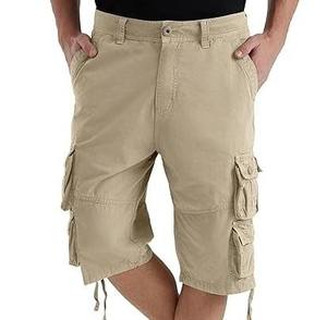 Pantalones Cortos Cargo Deportivos para Hombre al por Mayor, 6 Bolsillos, Algodón y Elastano, Estilo Francés, Cintura Elástica, Casual, Urbano, Vintage, Transpirable - Product Image 1