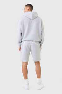 ชุดวอร์มผ้าคอตตอนเนื้อหนามีฮู้ดและกางเกงขาสั้นผ้าคอตตอนพิมพ์ลายออกแบบโลโก้ได้ตามต้องการ - Product Image 5