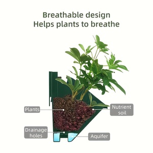 Sistema di irrigazione a goccia <span class=keywords><strong>per</strong></span> fioriere verticali, fioriere in plastica da parete con montaggio a scatto, fori e vassoio <span class=keywords><strong>per</strong></span> piante succulente - Product Image 3