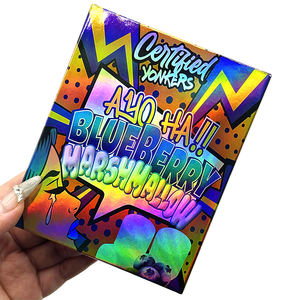 New Arrival Resealable Smell Proof 3.5g Die <b>Cut</b> Holographic Mylar Bags with Holographic Box In Stock - Product Image 5
