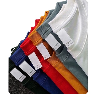 Venta al por mayor de alta calidad de encargo 250gsm pesado de algodón de los hombres de gran tamaño camiseta elegante informal disponible Streetwear colores - Product Image 5